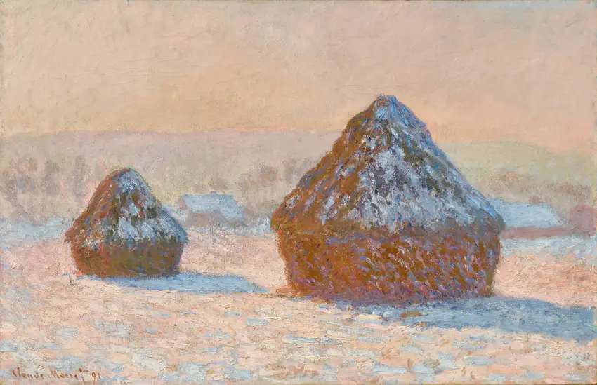 Wheatstacks, Snow Effect, Morning (1891) by Claude Monet